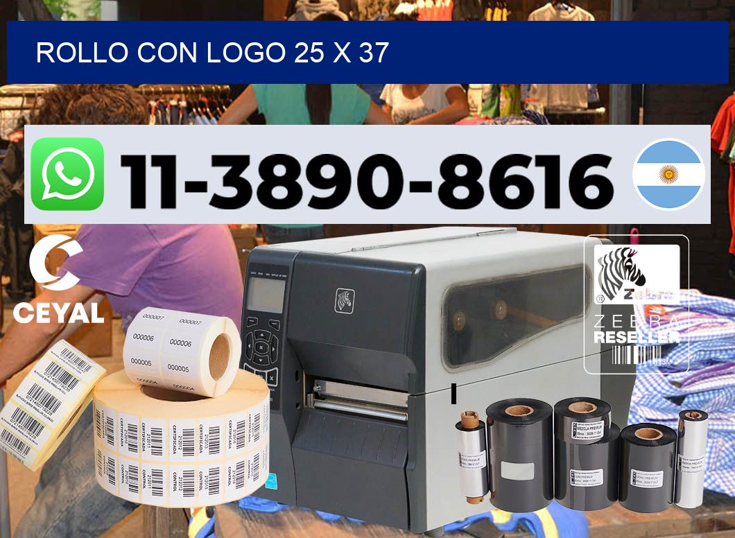 Rollo con logo 25 x 37