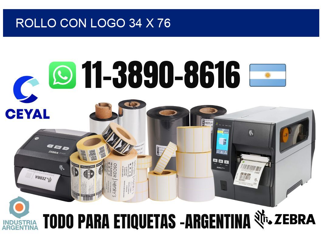 Rollo con logo 34 x 76