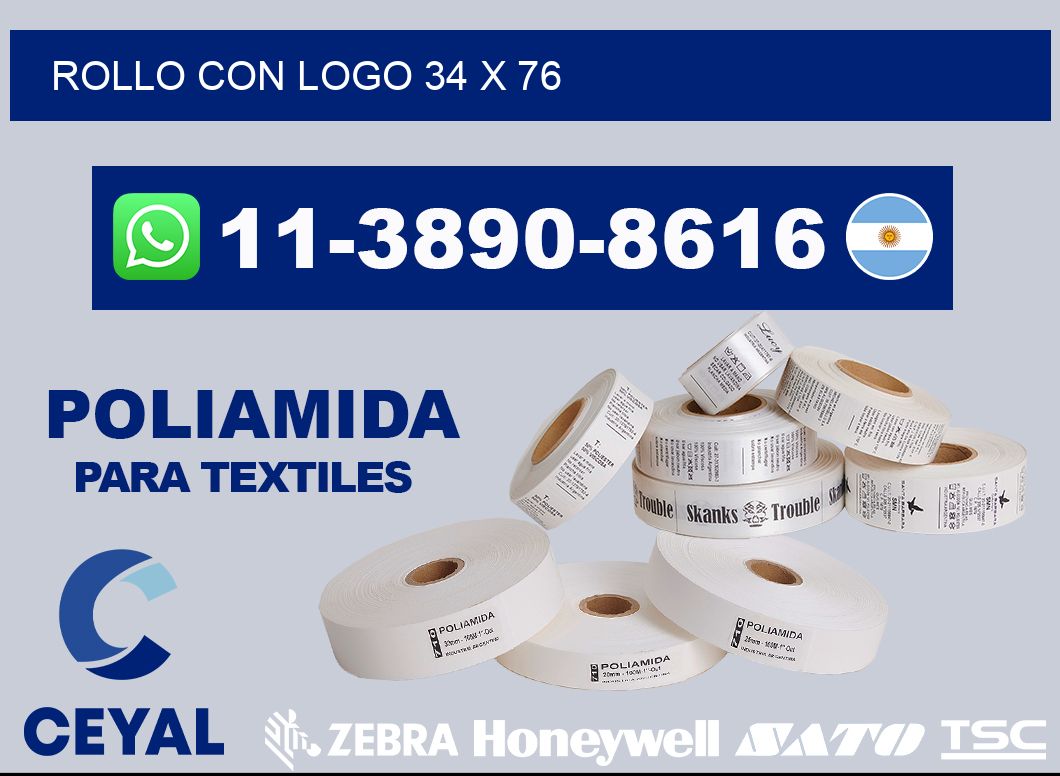 Rollo con logo 34 x 76