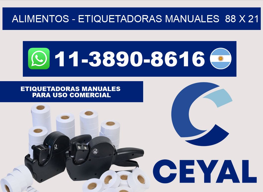 alimentos - Etiquetadoras Manuales  88 x 21