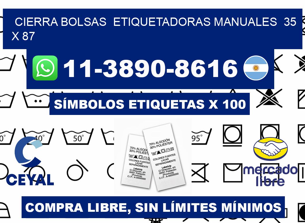 cierra bolsas  Etiquetadoras Manuales  35 x 87