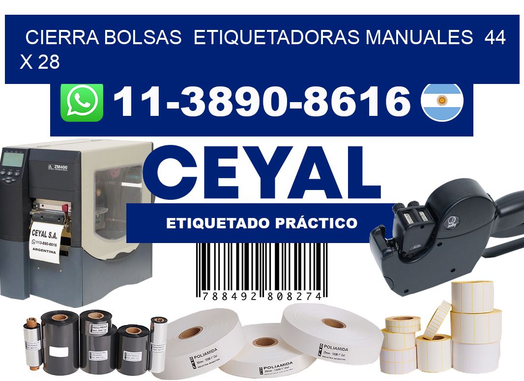 cierra bolsas  Etiquetadoras Manuales  44 x 28