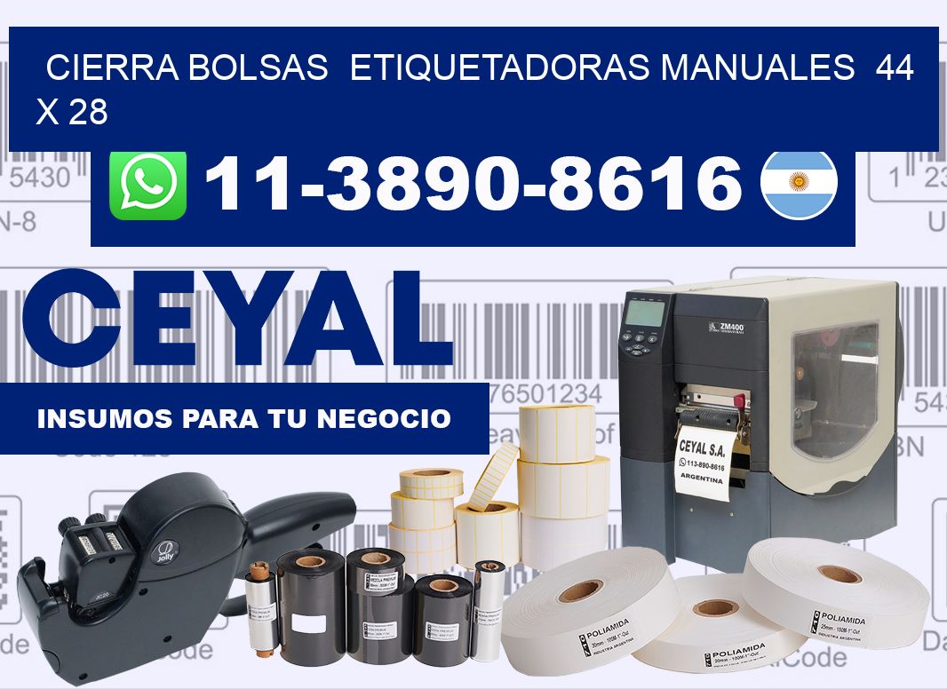 cierra bolsas  Etiquetadoras Manuales  44 x 28