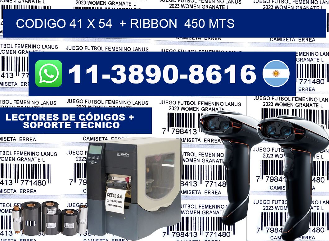 codigo 41 x 54  + ribbon  450 mts