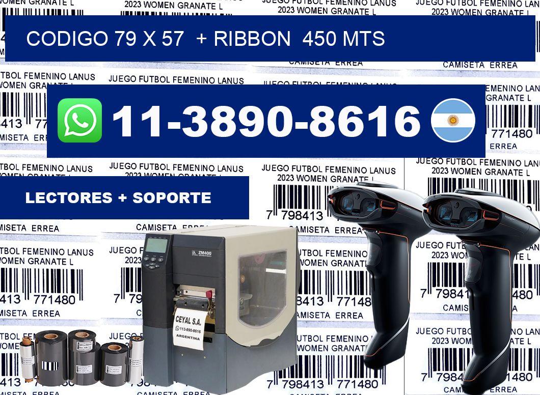 codigo 79 x 57  + ribbon  450 mts