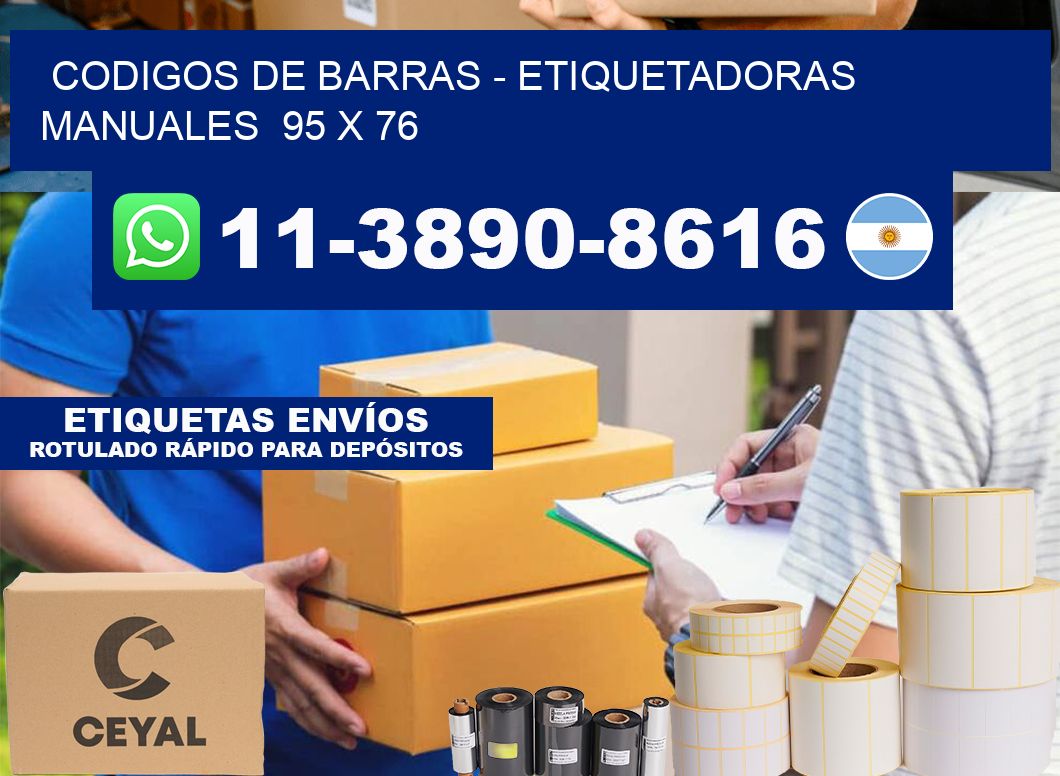 codigos de barras - Etiquetadoras Manuales  95 x 76