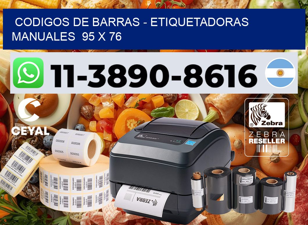 codigos de barras - Etiquetadoras Manuales  95 x 76