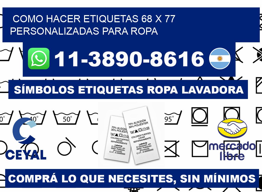 como hacer etiquetas 68 x 77 personalizadas para ropa