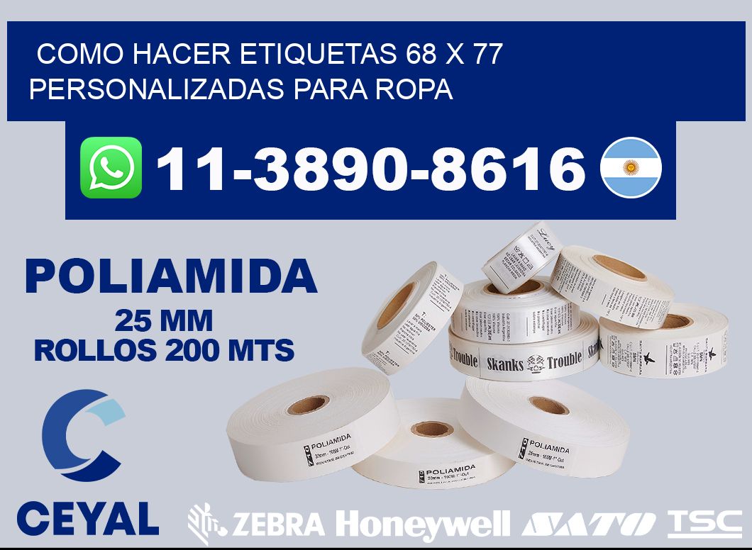 como hacer etiquetas 68 x 77 personalizadas para ropa