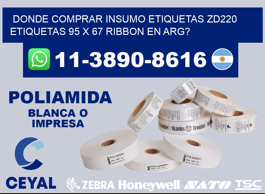 donde comprar insumo etiquetas zd220 etiquetas 95 x 67 ribbon en ARG?
