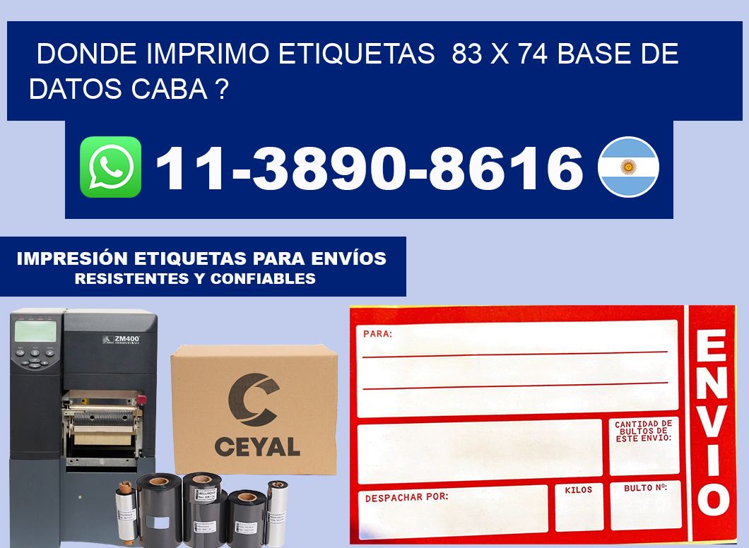 donde imprimo etiquetas  83 x 74 base de datos CABA ?