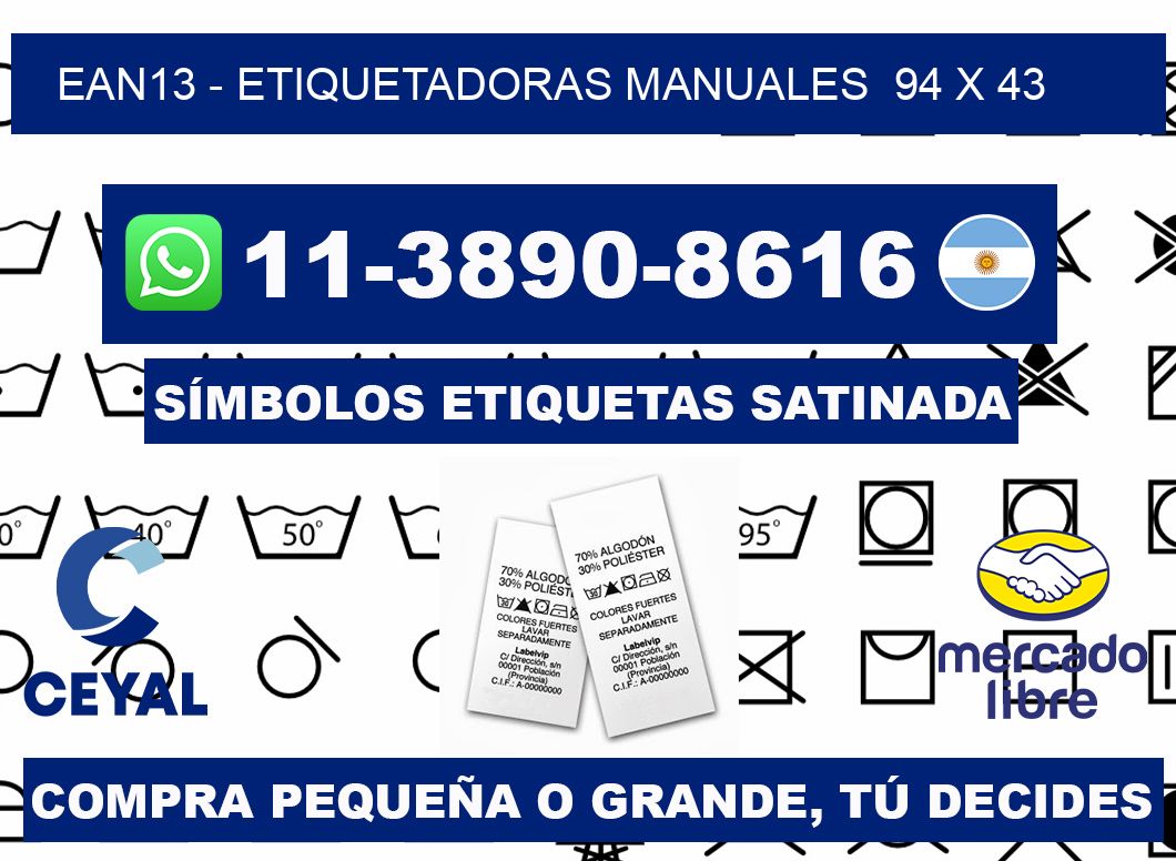 ean13 - Etiquetadoras Manuales  94 x 43