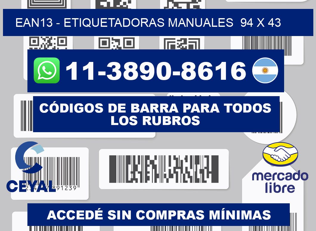 ean13 - Etiquetadoras Manuales  94 x 43