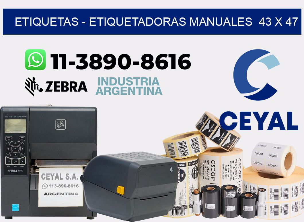 etiquetas - Etiquetadoras Manuales 43 x 47