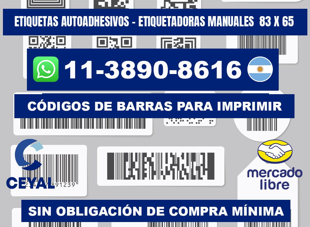 etiquetas autoadhesivos - Etiquetadoras Manuales 83 x 65