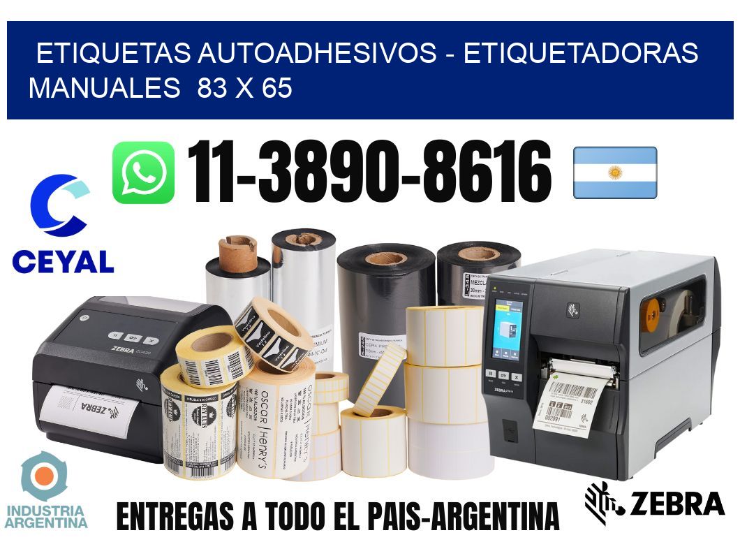 etiquetas autoadhesivos - Etiquetadoras Manuales 83 x 65