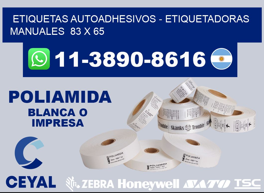 etiquetas autoadhesivos - Etiquetadoras Manuales 83 x 65