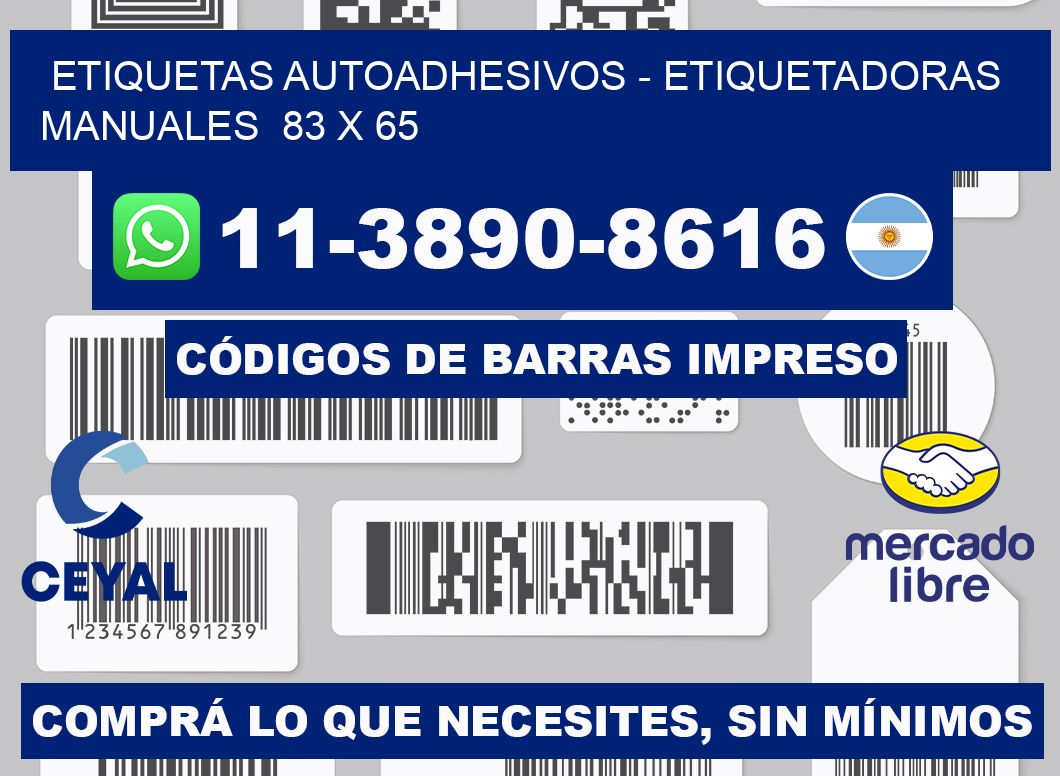 etiquetas autoadhesivos - Etiquetadoras Manuales 83 x 65