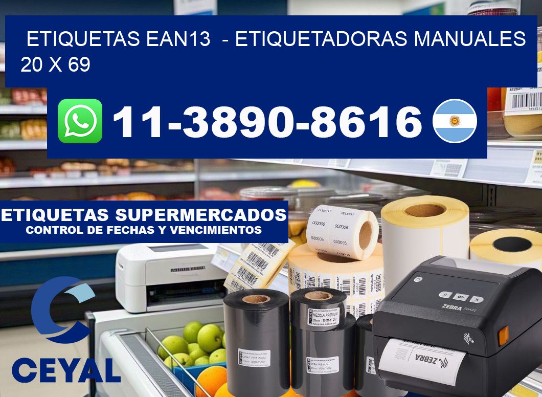 etiquetas ean13  - Etiquetadoras Manuales  20 x 69