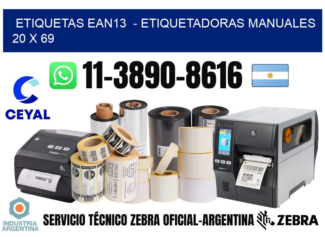 etiquetas ean13  - Etiquetadoras Manuales  20 x 69