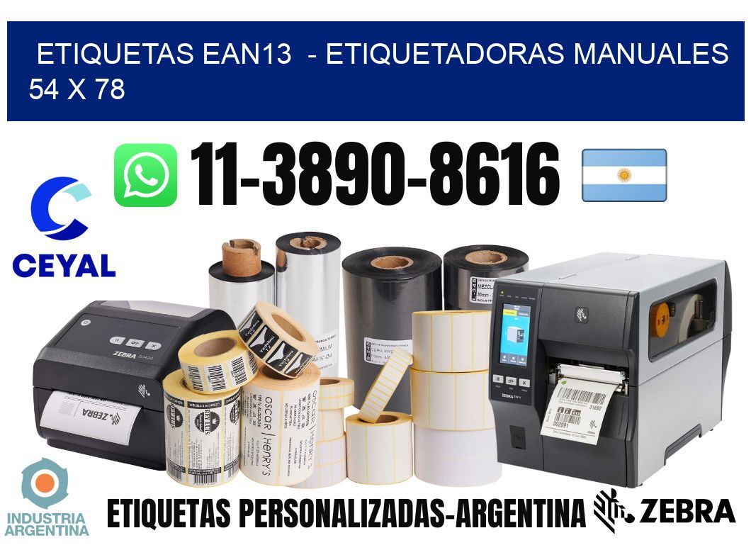 etiquetas ean13  - Etiquetadoras Manuales  54 x 78