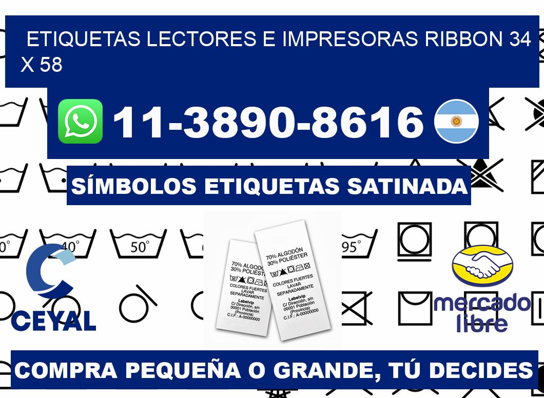 etiquetas lectores e impresoras ribbon 34 x 58