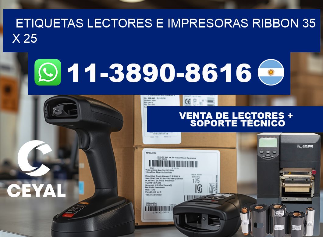 etiquetas lectores e impresoras ribbon 35 x 25