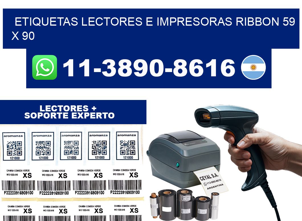etiquetas lectores e impresoras ribbon 59 x 90