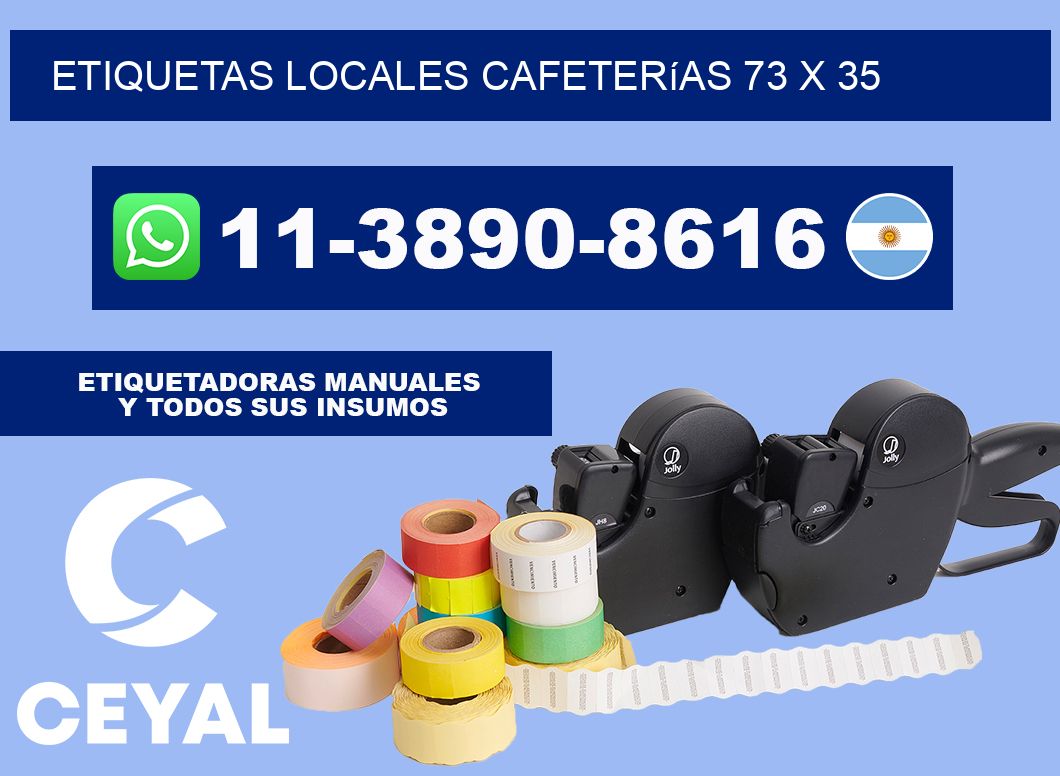 etiquetas locales cafeterías 73 x 35
