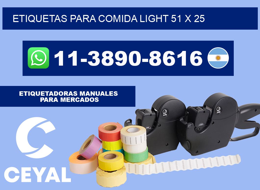 etiquetas para comida light 51 x 25
