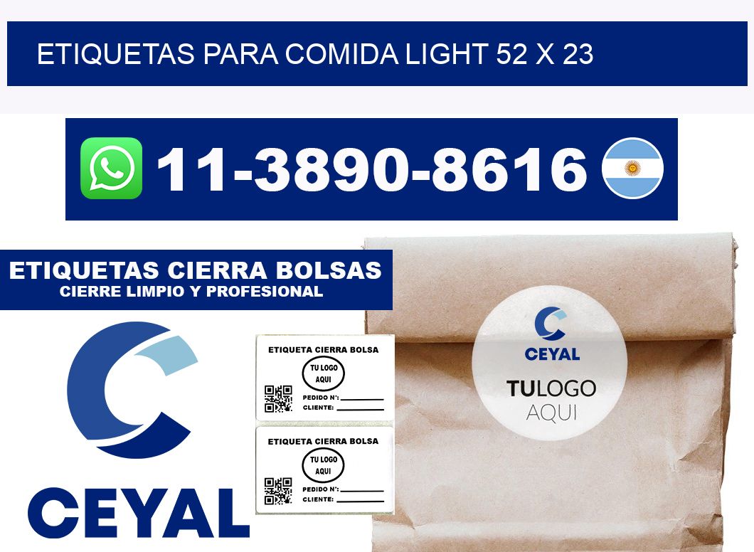 etiquetas para comida light 52 x 23