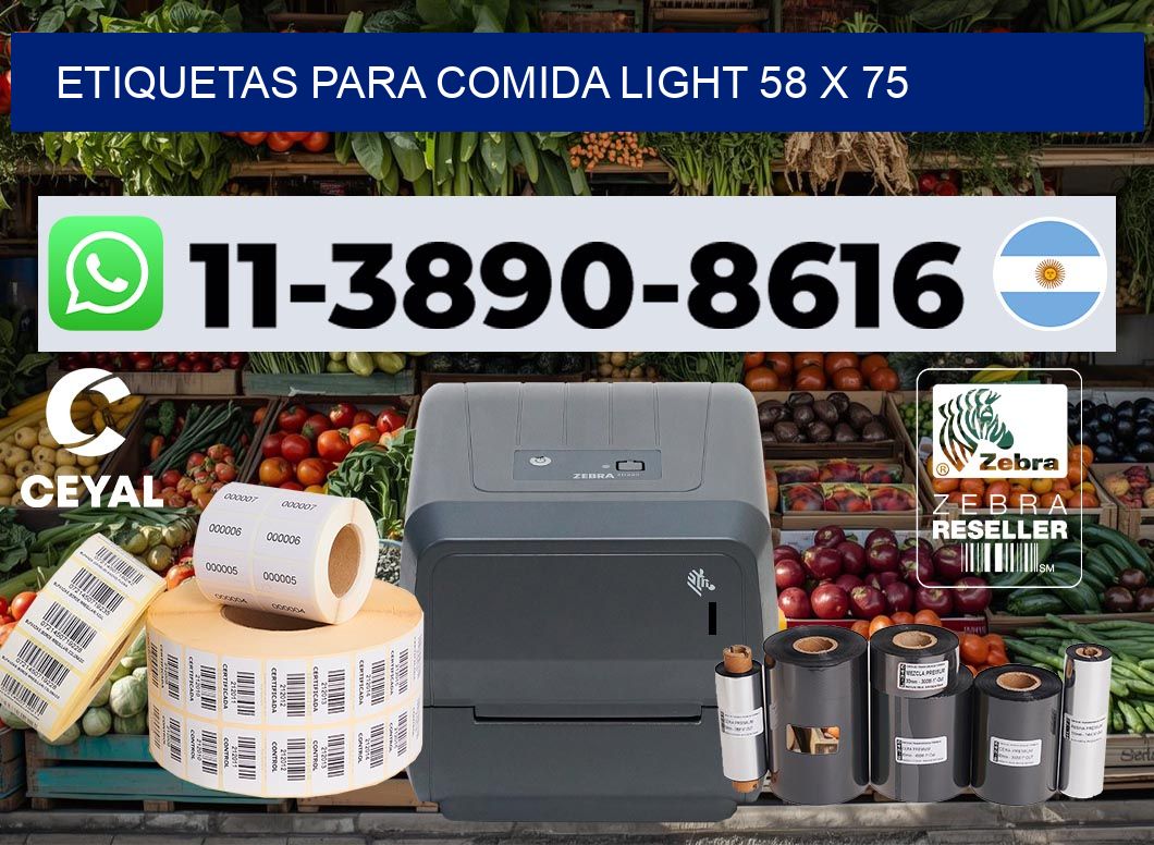 etiquetas para comida light 58 x 75