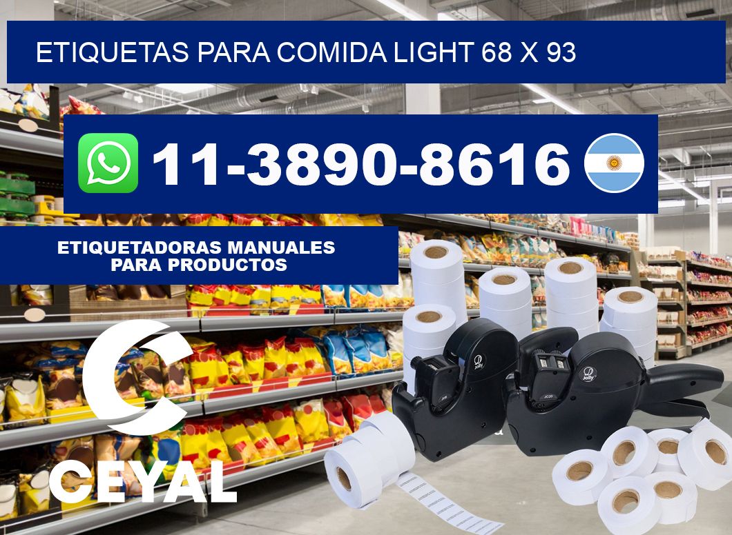 etiquetas para comida light 68 x 93