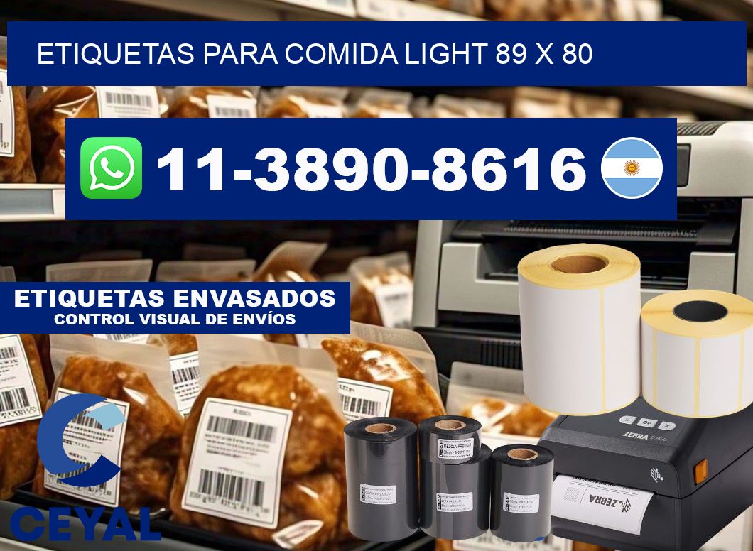 etiquetas para comida light 89 x 80