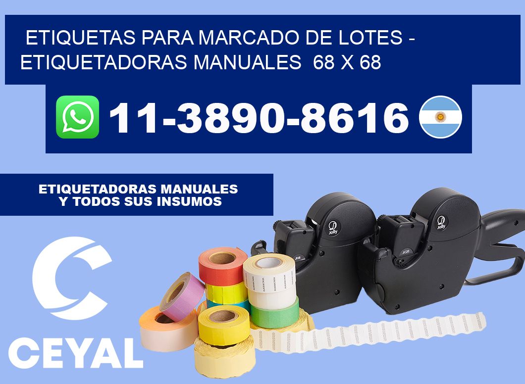 etiquetas para marcado de lotes - Etiquetadoras Manuales 68 x 68