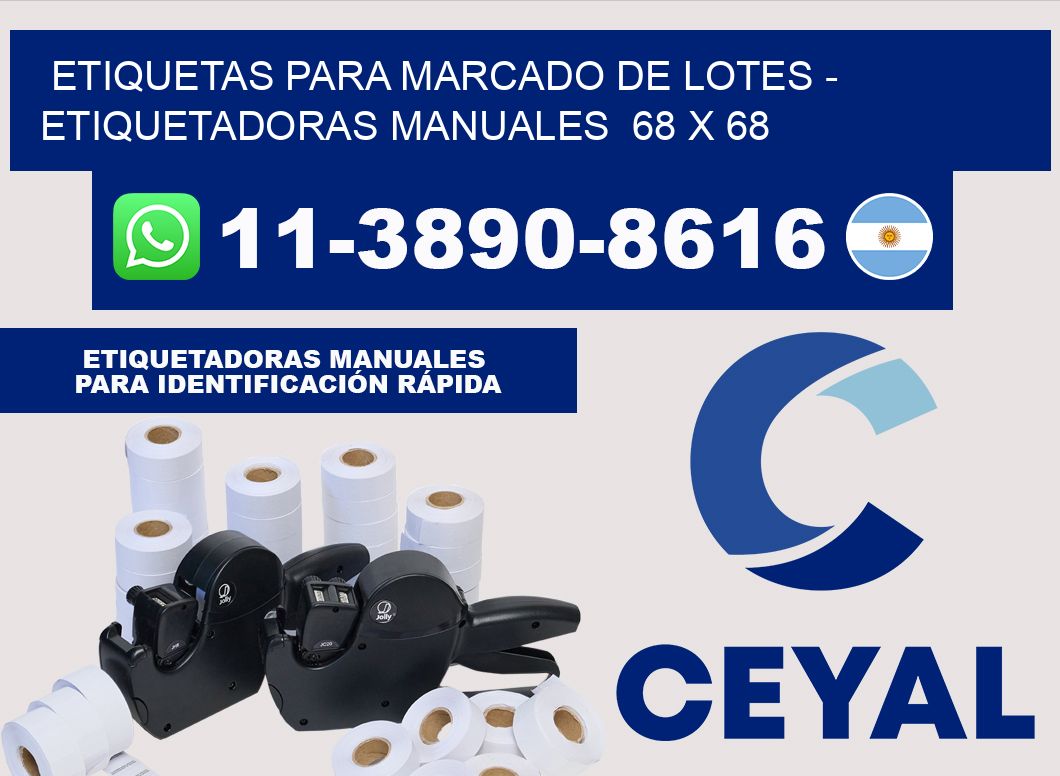etiquetas para marcado de lotes - Etiquetadoras Manuales 68 x 68