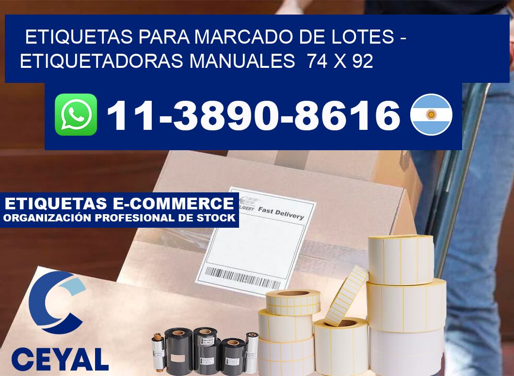 etiquetas para marcado de lotes - Etiquetadoras Manuales  74 x 92