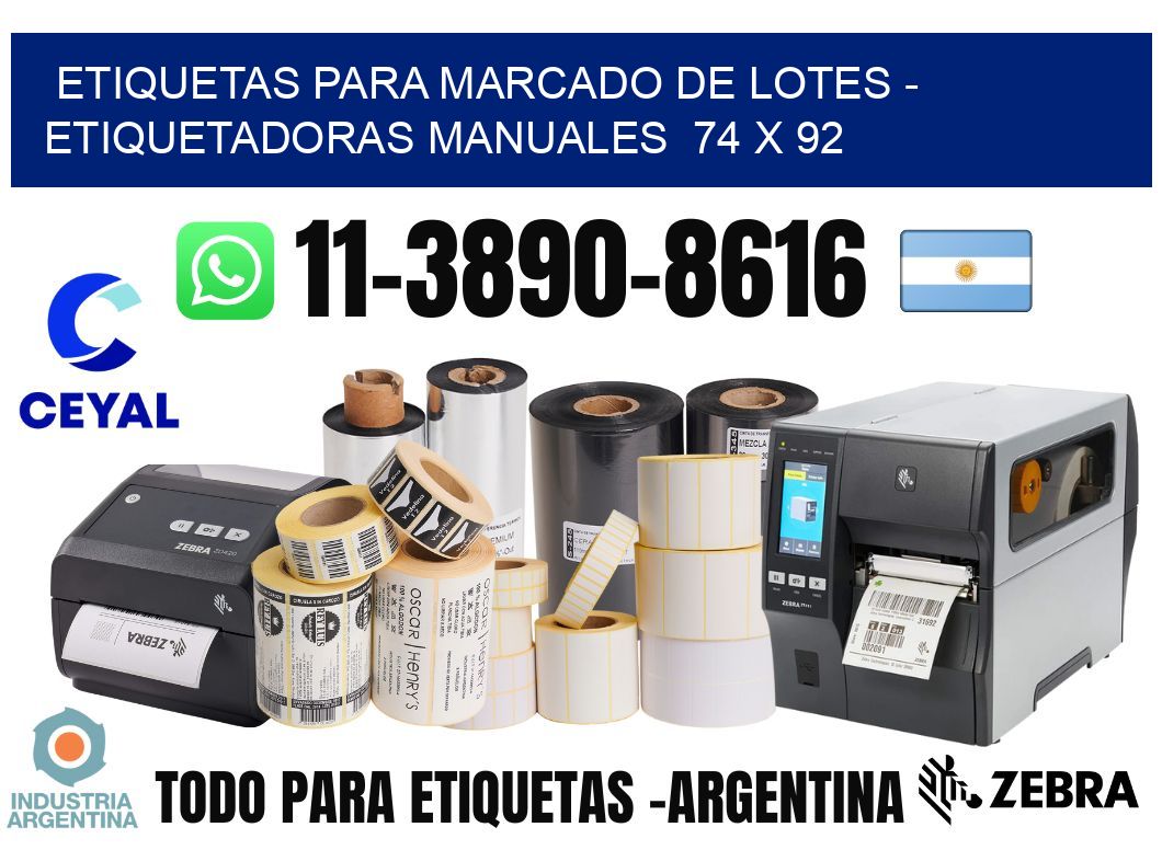 etiquetas para marcado de lotes - Etiquetadoras Manuales  74 x 92