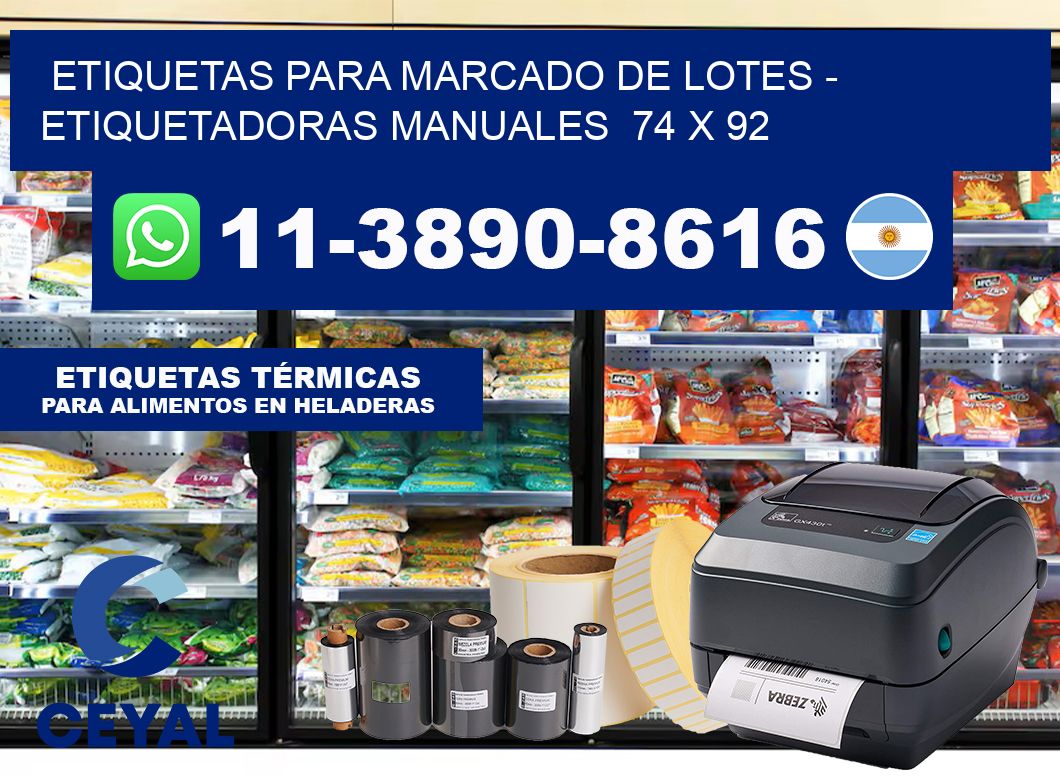 etiquetas para marcado de lotes – Etiquetadoras Manuales  74 x 92