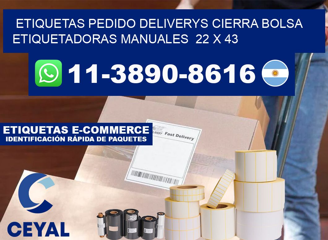etiquetas pedido deliverys cierra bolsa Etiquetadoras Manuales 22 x 43