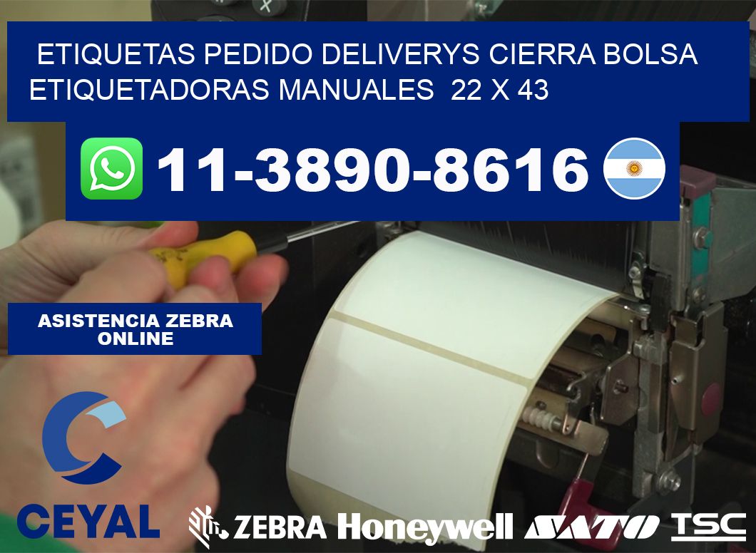 etiquetas pedido deliverys cierra bolsa Etiquetadoras Manuales 22 x 43