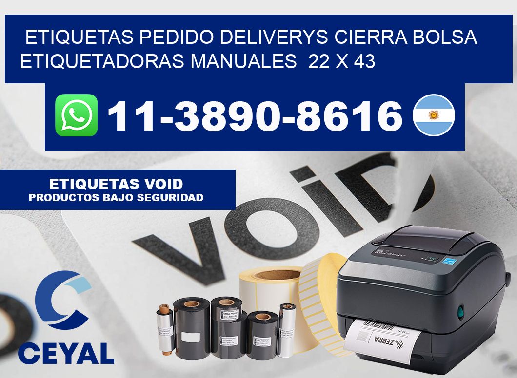 etiquetas pedido deliverys cierra bolsa Etiquetadoras Manuales 22 x 43