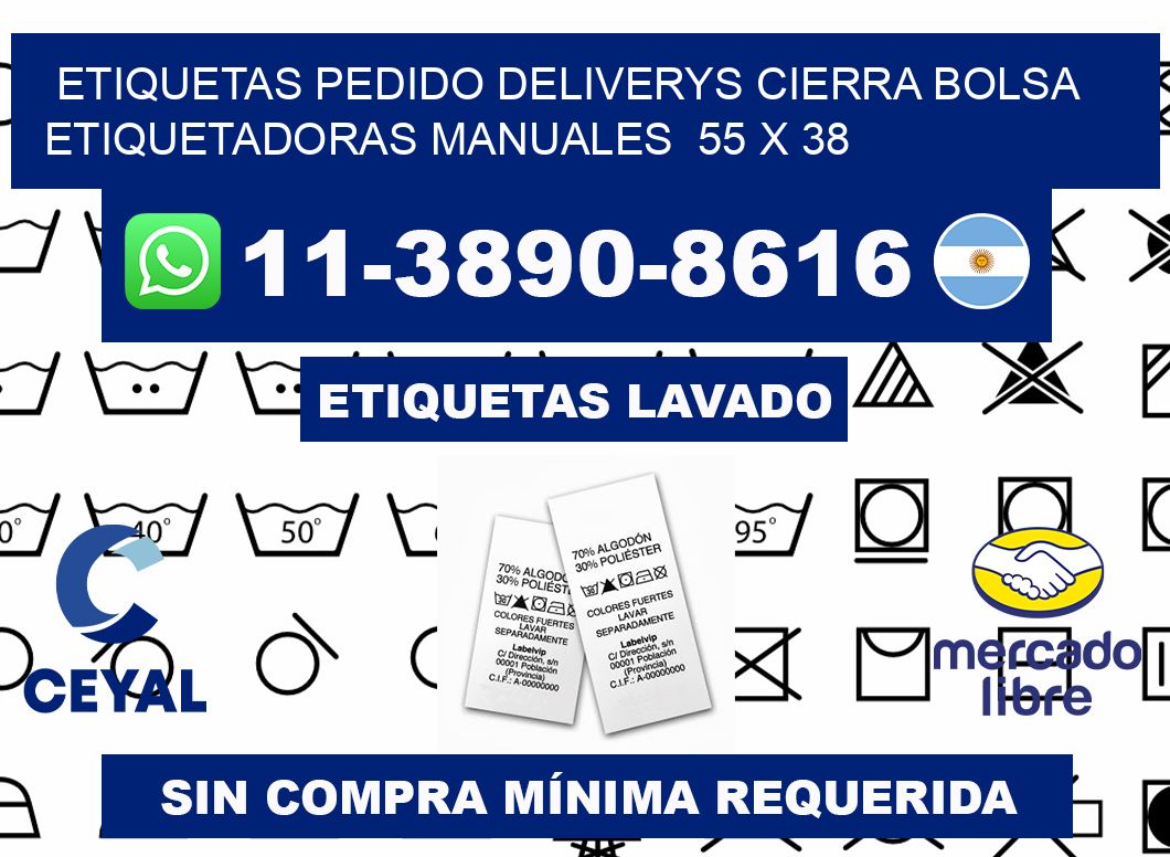etiquetas pedido deliverys cierra bolsa Etiquetadoras Manuales 55 x 38