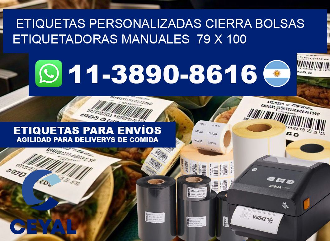 etiquetas personalizadas cierra bolsas  Etiquetadoras Manuales  79 x 100
