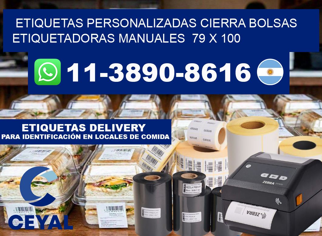 etiquetas personalizadas cierra bolsas  Etiquetadoras Manuales  79 x 100