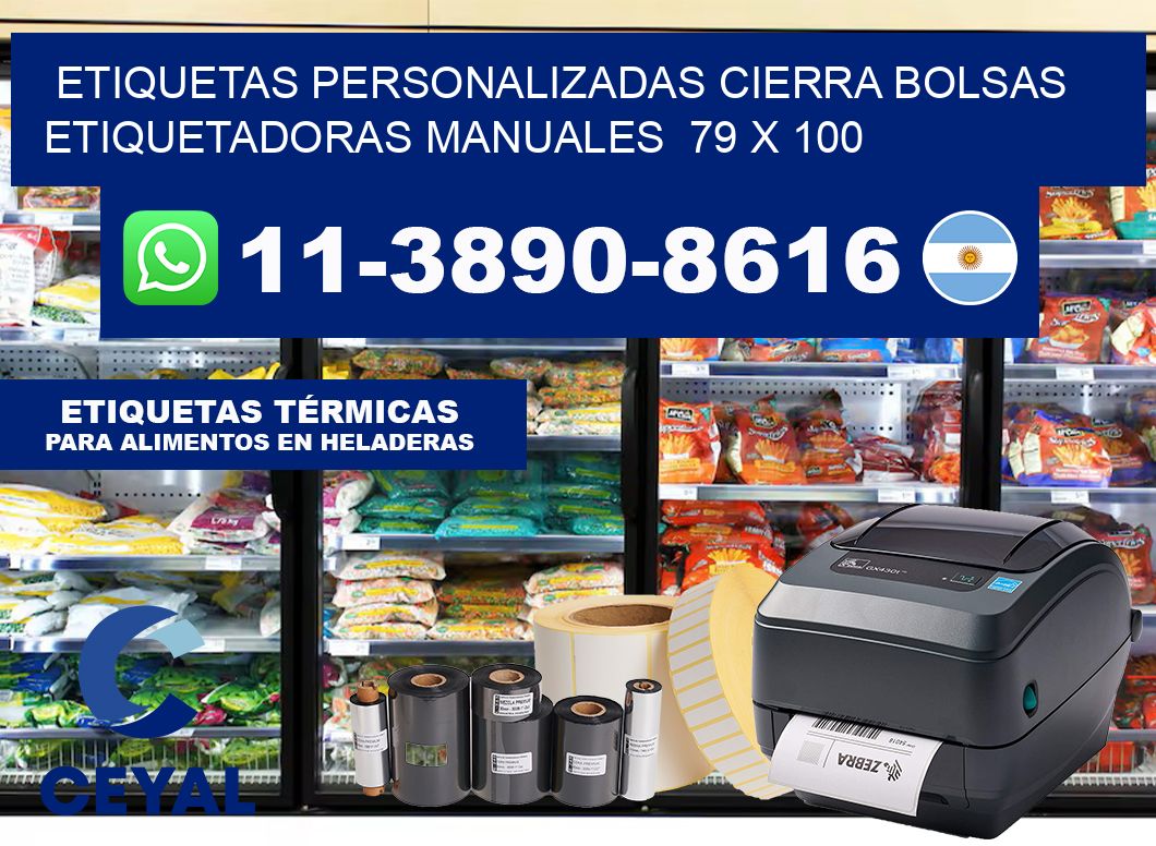 etiquetas personalizadas cierra bolsas  Etiquetadoras Manuales  79 x 100