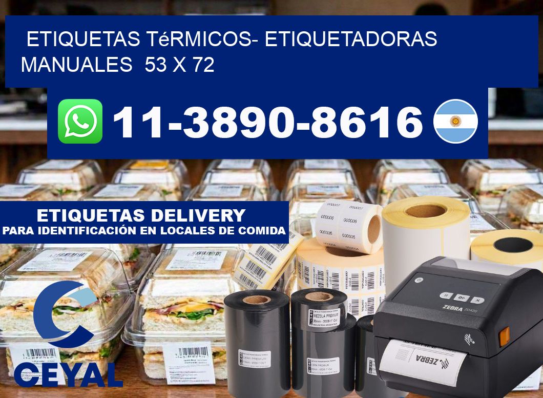 etiquetas térmicos- Etiquetadoras Manuales  53 x 72