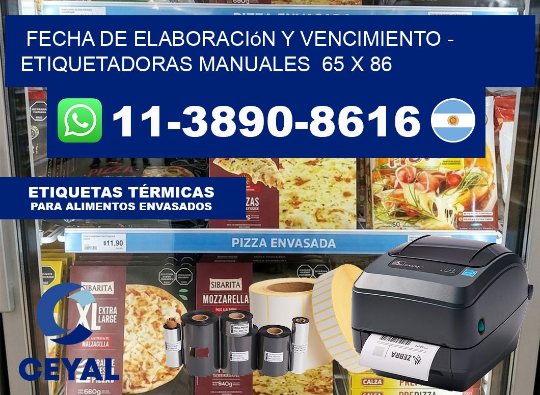 fecha de elaboración y vencimiento – Etiquetadoras Manuales  65 x 86