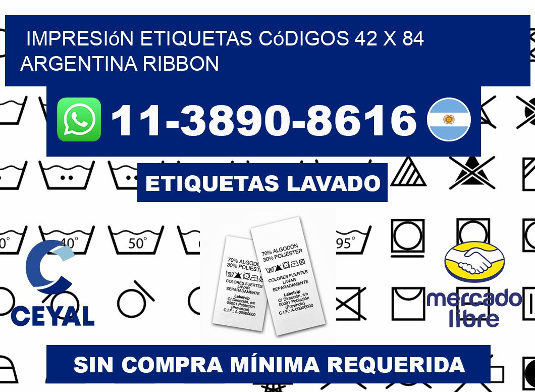 impresión etiquetas códigos 42 x 84 argentina ribbon