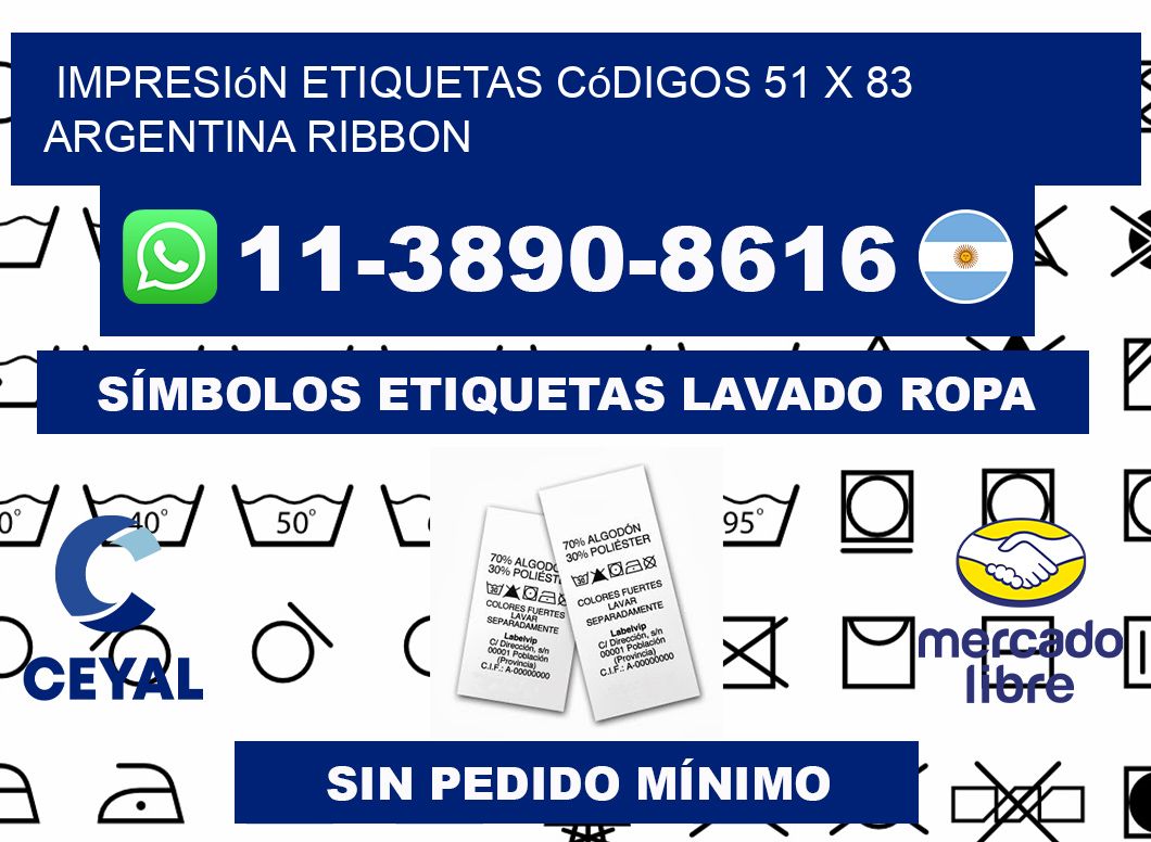 impresión etiquetas códigos 51 x 83 argentina ribbon